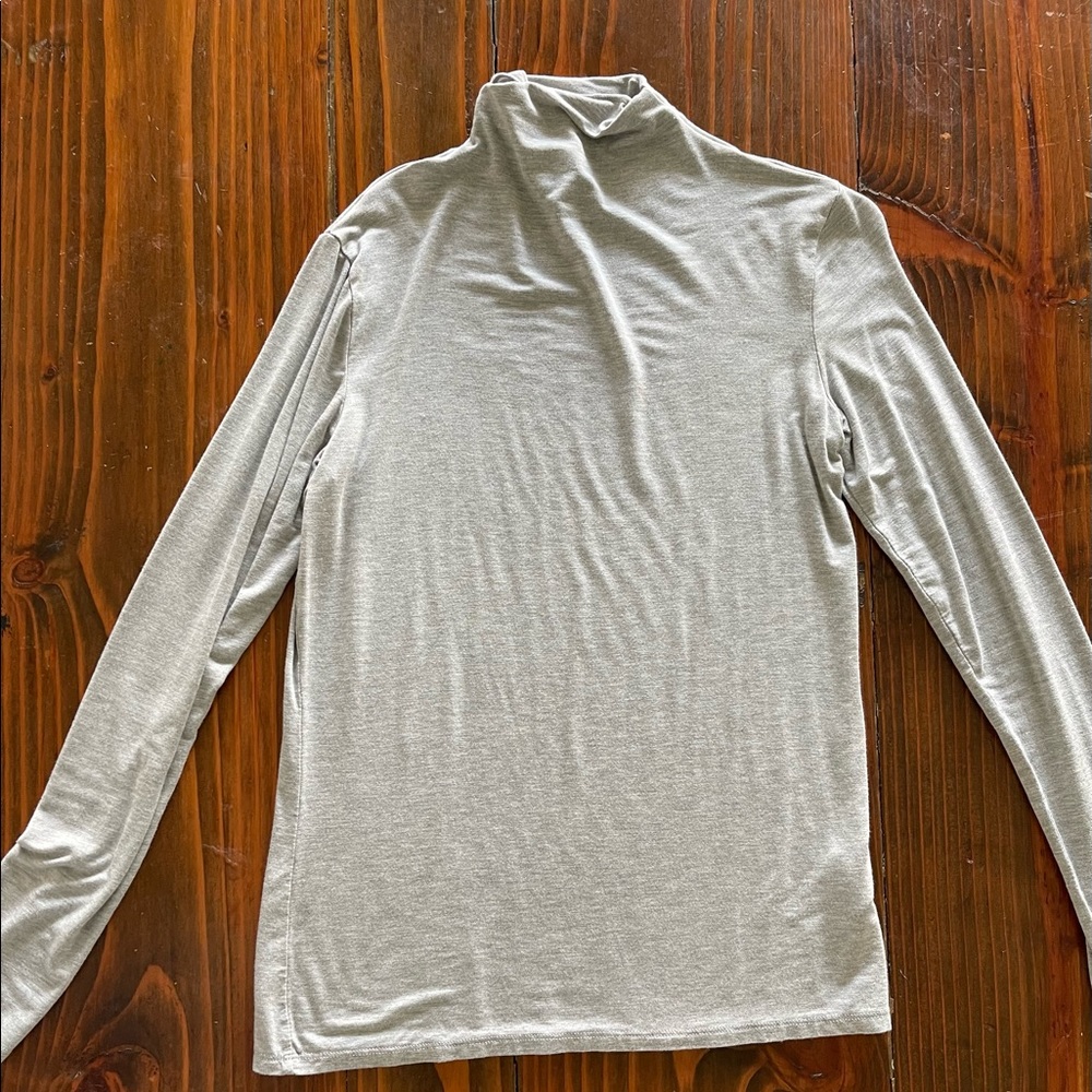 Gray mocked neck